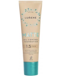 Lumene Дълготраен фон дьо тен Matte Oil Control, 1.5 Fair, SPF20, 30 ml