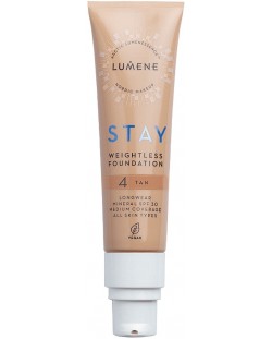 Lumene Минерален фон дьо тен Stay, 4 Tan, SPF30, 30 ml