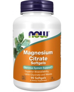Magnesium Citrate Softgels, 90 капсули, Now