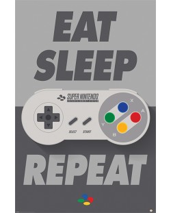 Макси плакат Pyramid - Nintendo (Eat Sleep SNES Repeat)