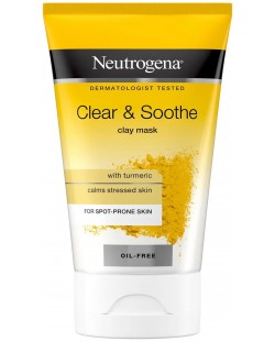 Neutrogena Clear & Soothe Маска за лице, глина и куркума, 50 ml