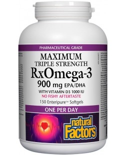 RX Omega-3 with Vitamin D3, 150 капсули, Natural Factors