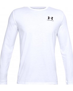 Мъжка блуза Under Armour - UA Sportstyle Left Chest Logo, бяла