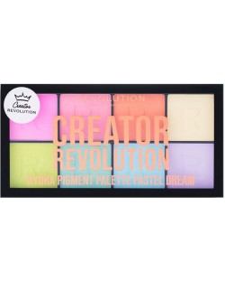 Makeup Revolution Creator Палитра за лице и очи Hydra Pigment, Pastel Dream, 8 цвята