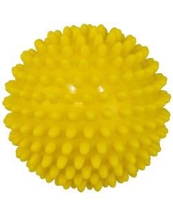 Масажна топка Maxima - 85 mm, плътна с бодлички, жълта