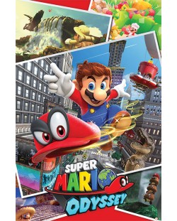 Макси плакат Pyramid - Super Mario Odyssey (Collage)