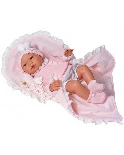 Кукла Asi - Бебе Мария, с розови терлички и одеяло