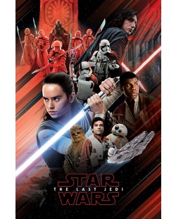 Макси плакат Pyramid - Star Wars The Last Jedi (Red Montage)