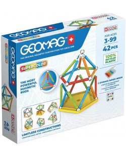 Mагнитен конструктор Geomag - Supercolor, 42 части