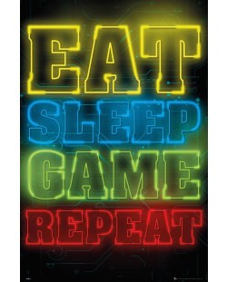 Макси плакат GB eye Humor: Gaming - Eat Sleep Game Repeat