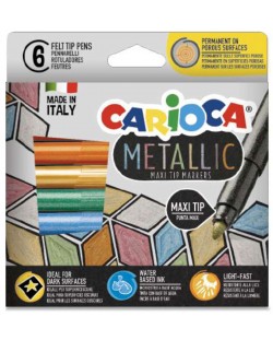 Маркери Carioca- Metallic, 6 цвята