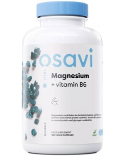 Magnesium + Vitamin B6, 180 капсули, Osavi