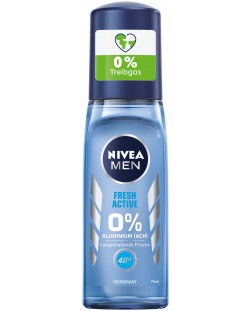 Nivea Men Спрей дезодорант с помпа Fresh Active, 75 ml