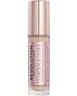 Makeup Revolution Conceal & Define Течен коректор, C4, 4 g