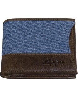 Мъжки портфейл Zippo Denim Bi-Fold - RFID защита, деним