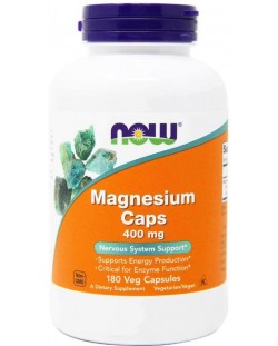 Magnesium Caps, 400 mg, 180 капсули, Now