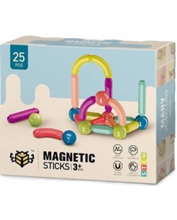 Магнитен конструктор Smart Baby - С топчета и пръчки, 25 части
