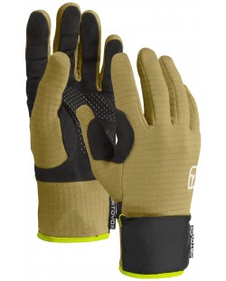 Мъжки ръкавици Ortovox - Fleece Grid Cover, размер S, жълти