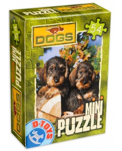 Мини пъзел D-Toys от 54 части - Малки кученца