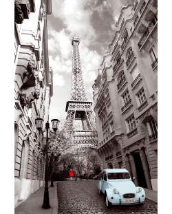 Макси плакат GB eye Art: Paris - Red Girl Blue Car