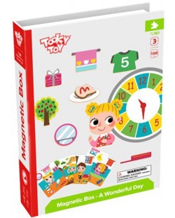 Магнитна книга Tooky toy - Научи да познаваш часовника и времето