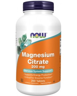 Magnesium Citrate, 250 таблетки, Now