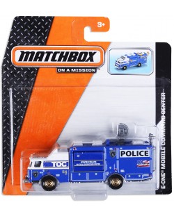 Автомобил Mattel Matchbox - Полицейски, E-One Mobile Command Center