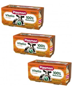 Месно пюре Plasmon - Телешко месо, 6+ м, 6 х 80 g 