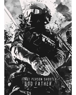 Метален постер Displate - God Father of Shooter Games