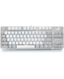 Механична клавиатура ASUS - ROG Strix Scope NX TKL, RGB, бяла/сива