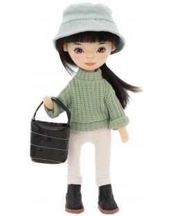 Мека кукла Orange Toys Sweet Sisters - Лилу със зелен пуловер, 32 cm