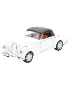 Метален автомобил Toi Toys - Classic, кабриолет с покрив, 1:35, бял