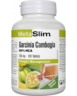 MetaSlim Garcinia Cambogia, 750 mg, 120 таблетки, Webber Naturals