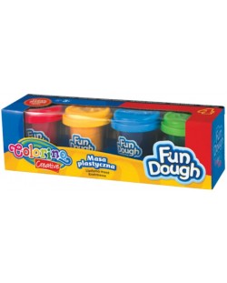 Мек пластилин Colorino Creative - Fun Dough, 4 цвята 