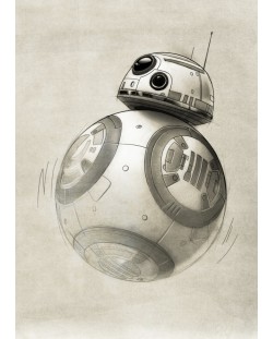 Метален постер Displate - Star Wars: BB-8