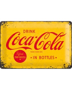 Метална табелка Nostalgic Art Coca-Cola - Жълта