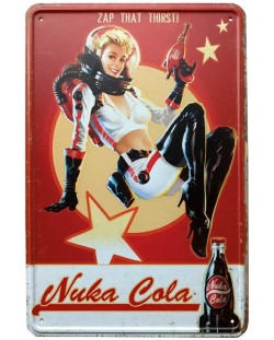Метален постер DEVPlus Games: Fallout - Nuka Cola Bombshell
