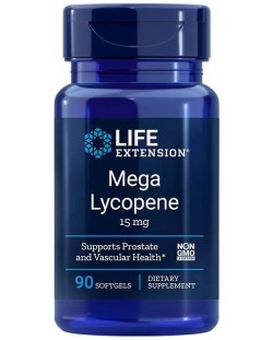 Mega Lycopene, 15 mg, 90 софтгел капсули, Life Extension