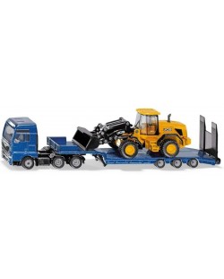 Метална играчка Siku - Камион MAN с ремарке и колесен товарач JCB