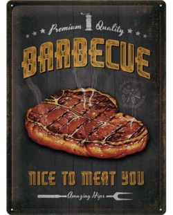 Метална табелка Nostalgic Art - Barbecue Nice To Meat You