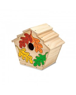 Творчески комплект Melissa & Doug - Направи си сам, дървена къщичка за птици