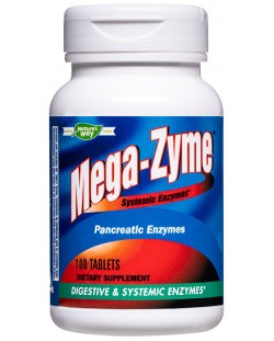 Mega-Zyme Pancreatic Enzymes, 100 таблетки, Nature's Way