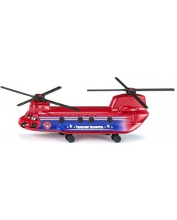 Метална играчка Siku - Транспортен хеликоптер, червен