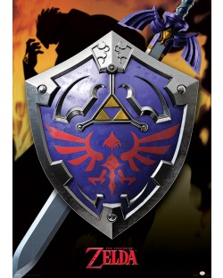Плакат с метален ефект - The Legend of Zelda (Hylian Shield)