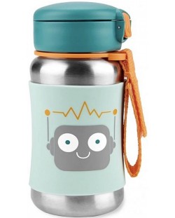 Метална бутилка Skip Hop Spark Style - Robot, 350 ml