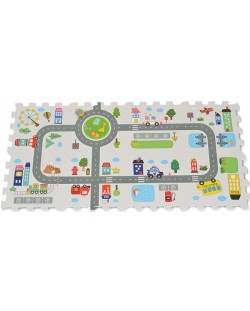 Мек пъзел за под с принт Moni Toys - Road Track, 8 части