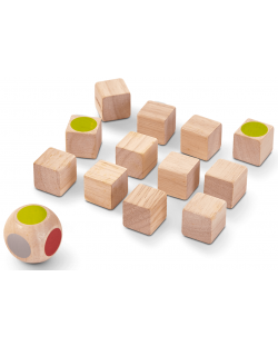 Мемо игра с дървени кубчета PlanToys  - Запомни цветовете