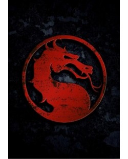 Метален постер Displate Games: Mortal Kombat - Logo (red)