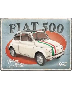 Метална табелка Nostalgic Art - Fiat 500, Торино