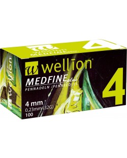 Medfine plus Игли за инсулинови писалки, 4 mm, 100 броя, Wellion